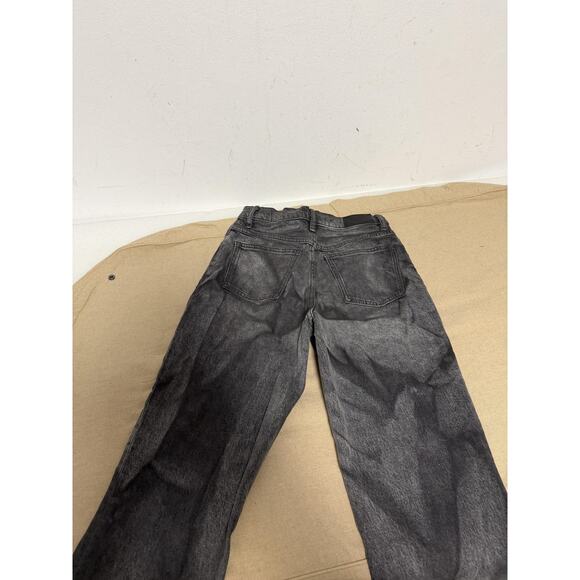 MNG Denim Jeans Womens 2 Gray Black Washed Mom High Rise Tapered Leg Casual - Picture 3 of 11